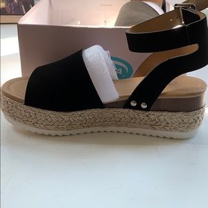 Black wedge espadrilles never worn!!